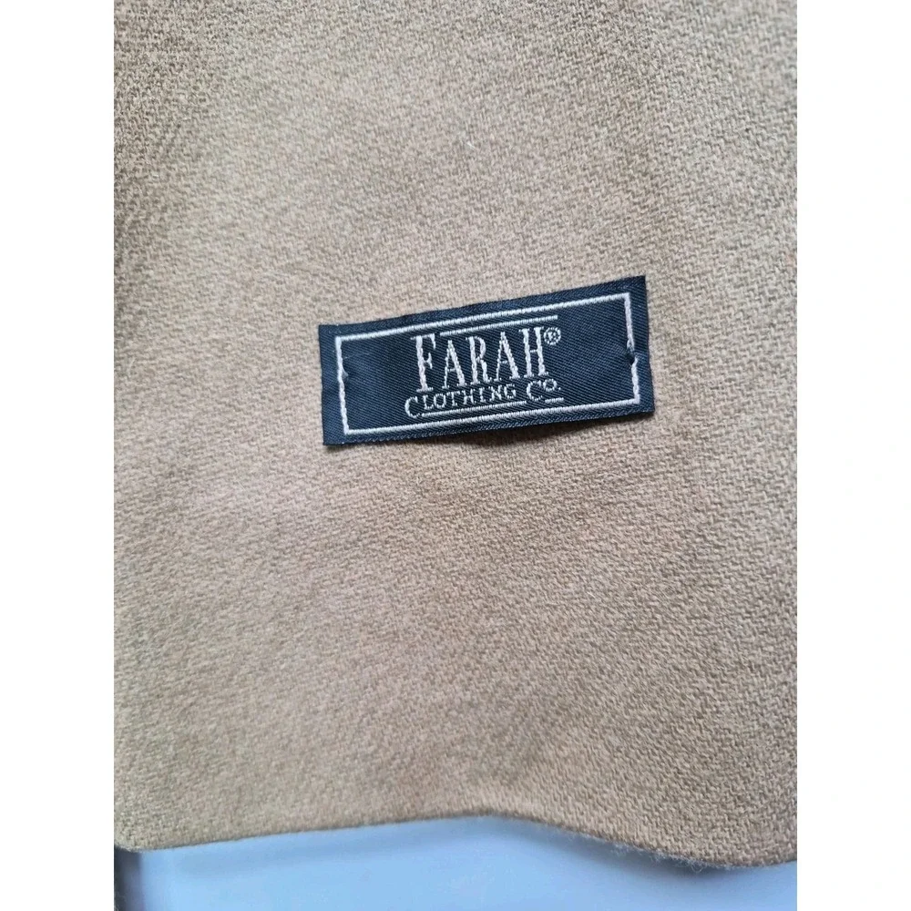 Vintage Farah Mens 42 L Two Button Wool Sport Coat Beige Blazer